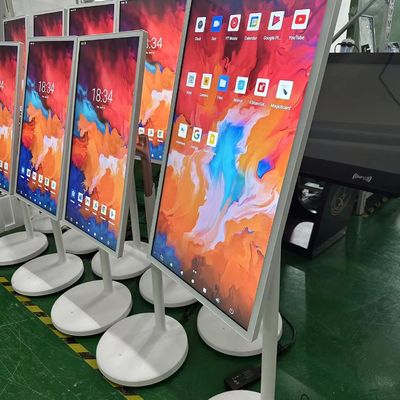 32 дюймовый портативный смарт интерактивный сенсорный киоск мобильный беспроводной LCD вращающийся дисплей