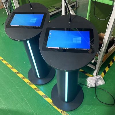 Мультимедийный цифровой подиум 13,3-дюймовый pcap touch lcd экрана громкоговоритель усилитель и беспроводный микрофон для встреч