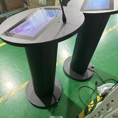 Мультимедийный цифровой подиум 13,3-дюймовый pcap touch lcd экрана громкоговоритель усилитель и беспроводный микрофон для встреч