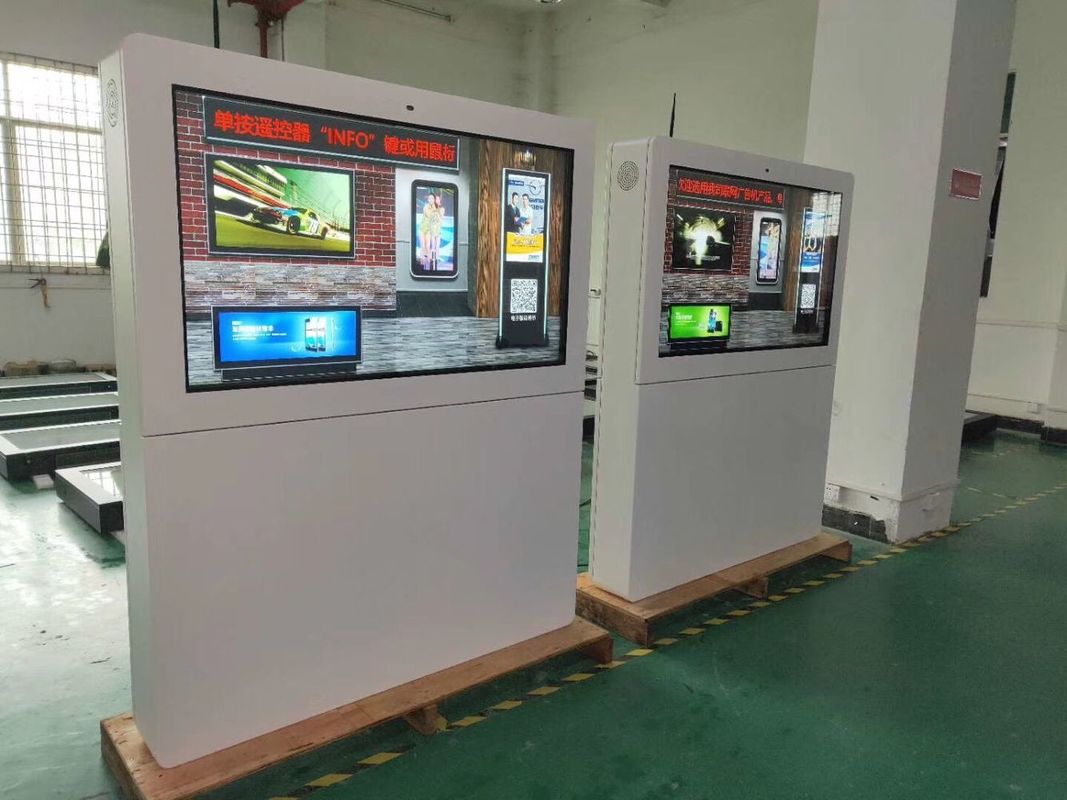Стоящая одна на открытом воздухе реклама Лкд экранирует киоск медиа-проигрыватель 65 дюймов для автовокзала